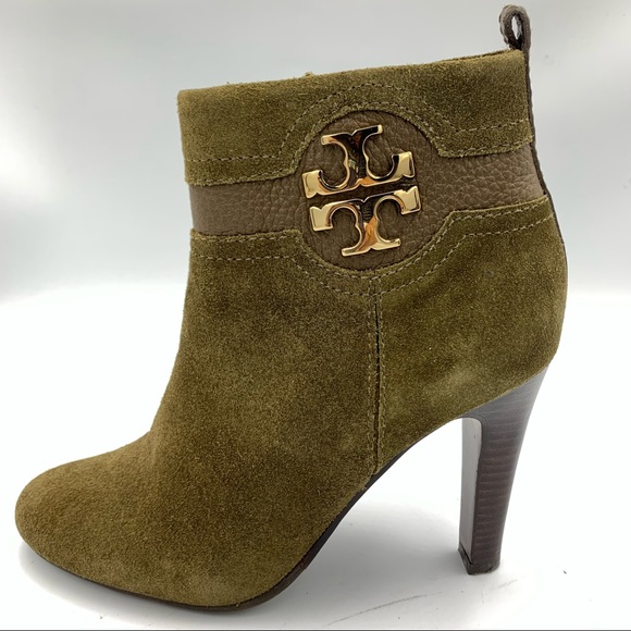 NEW! Tory Burch Alaina Olive Green Suede Boots - Picture 15 of 15